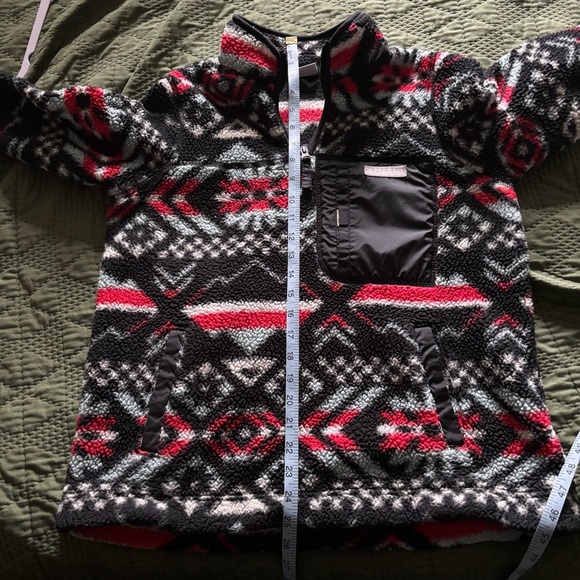 Columbia Women's Fleece Hoodie - Black, Red, White Pattern - Picture 5 of 5